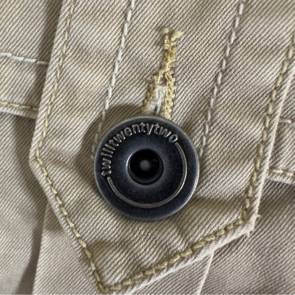 Twill Twenty Two Tan Military Button Down Jacket - image 3